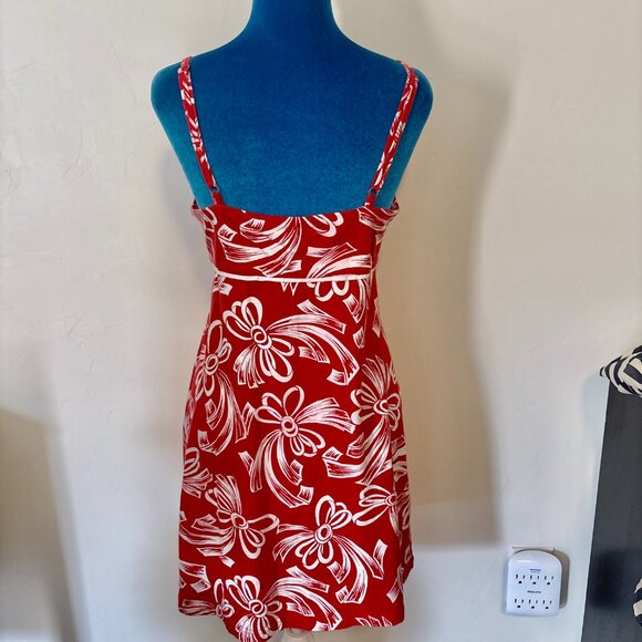 Tommy Bahama Red Tropical Floral Mini Dress Stretch Knit Size M - Picture 3 of 9